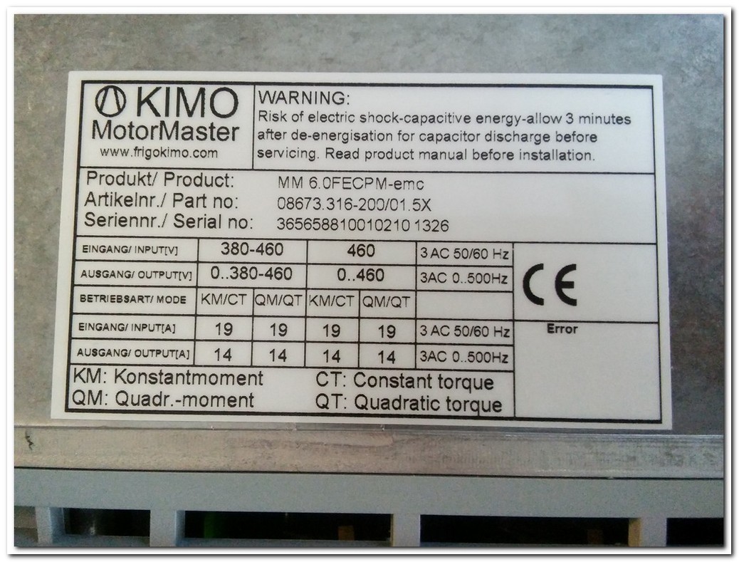 KİMO MM 6.0FECPM-EMC 5,5KW SIFIR KUTULU SÜRÜCÜ MM60FECPM-EMC 5,5 KW INVERTER