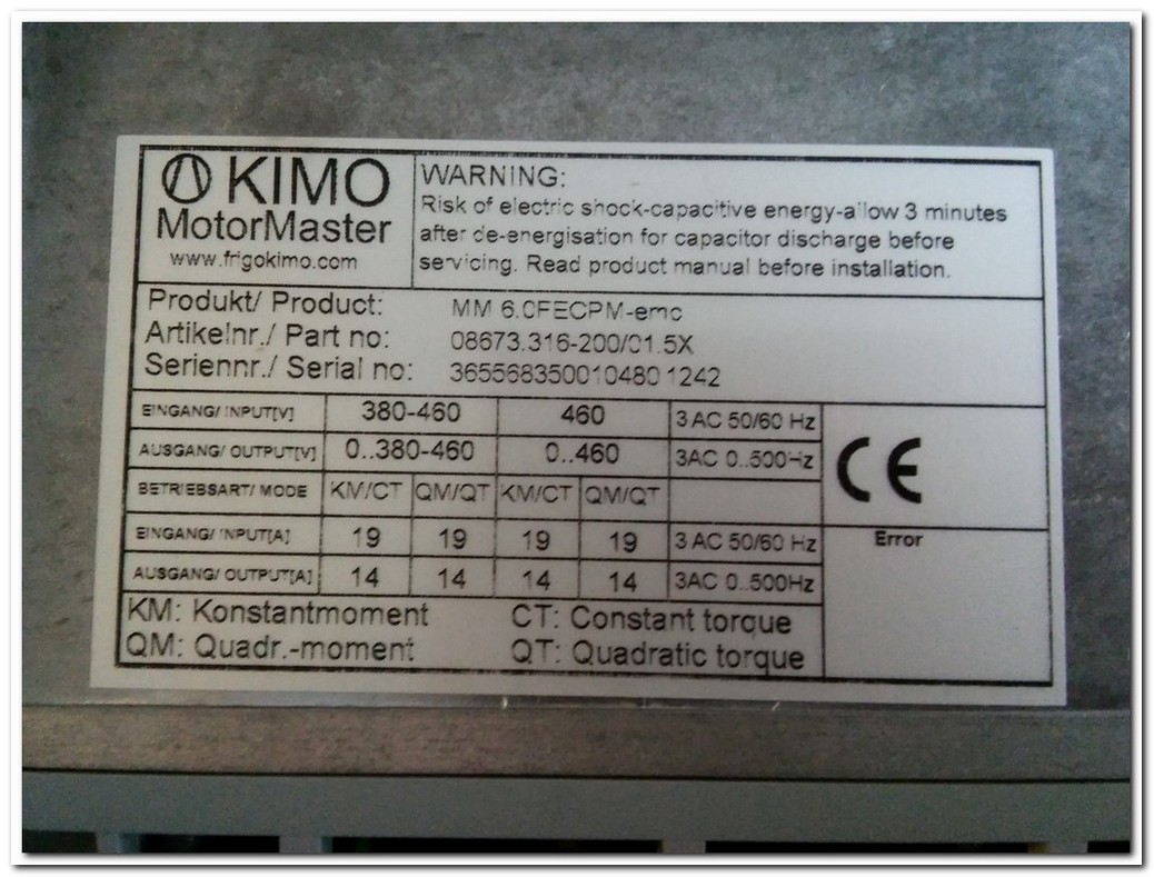 KİMO MM 6.0FECPM-EMC 5,5KW SIFIR KUTULU SÜRÜCÜ MM60FECPM-EMC 5,5 KW INVERTER