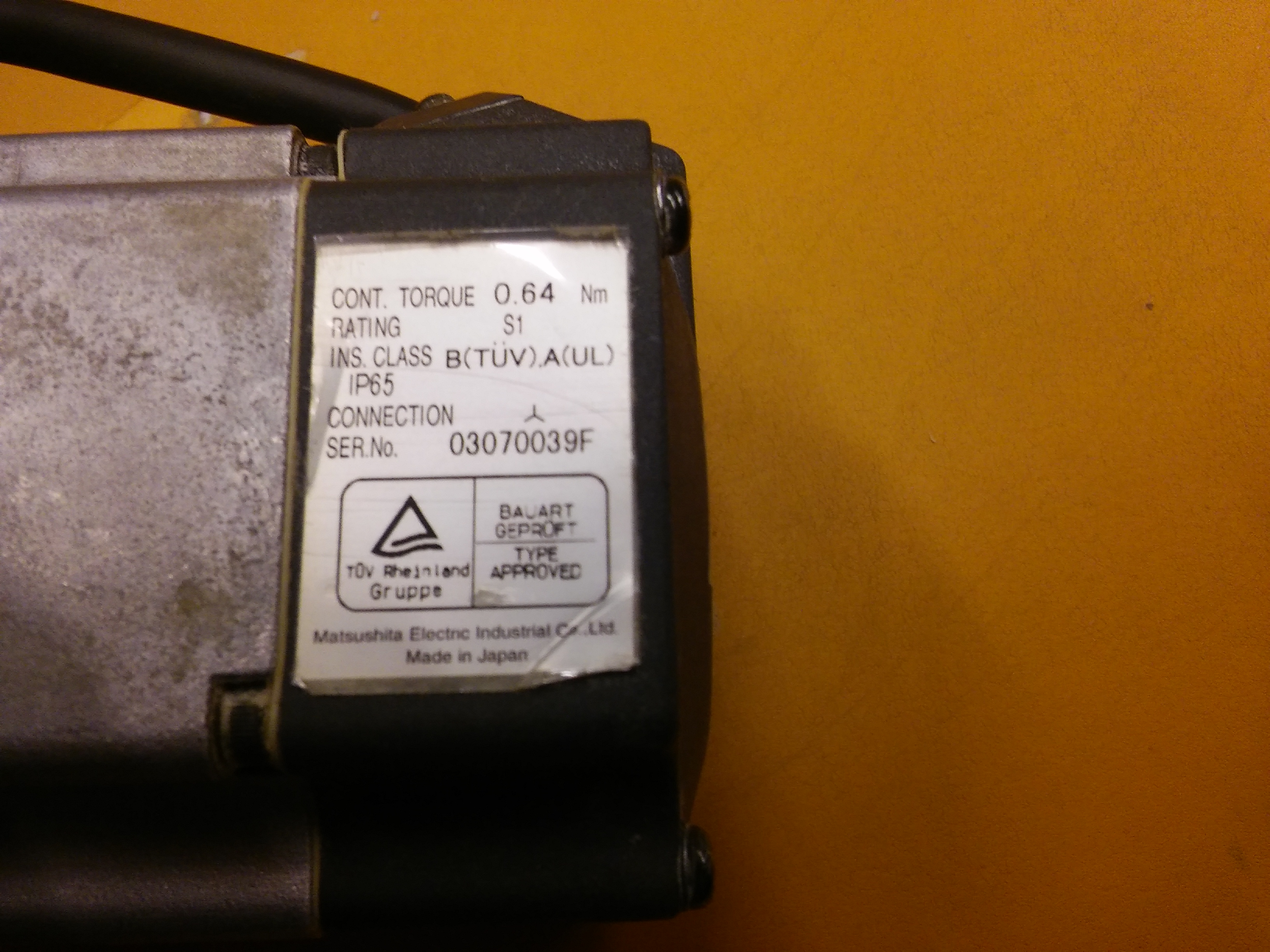 PANASONİC MUMS022A1B0S MUMS022A1 0,2KW 3000R 1,6A 200HZ FRENLİ SERVO MOTOR