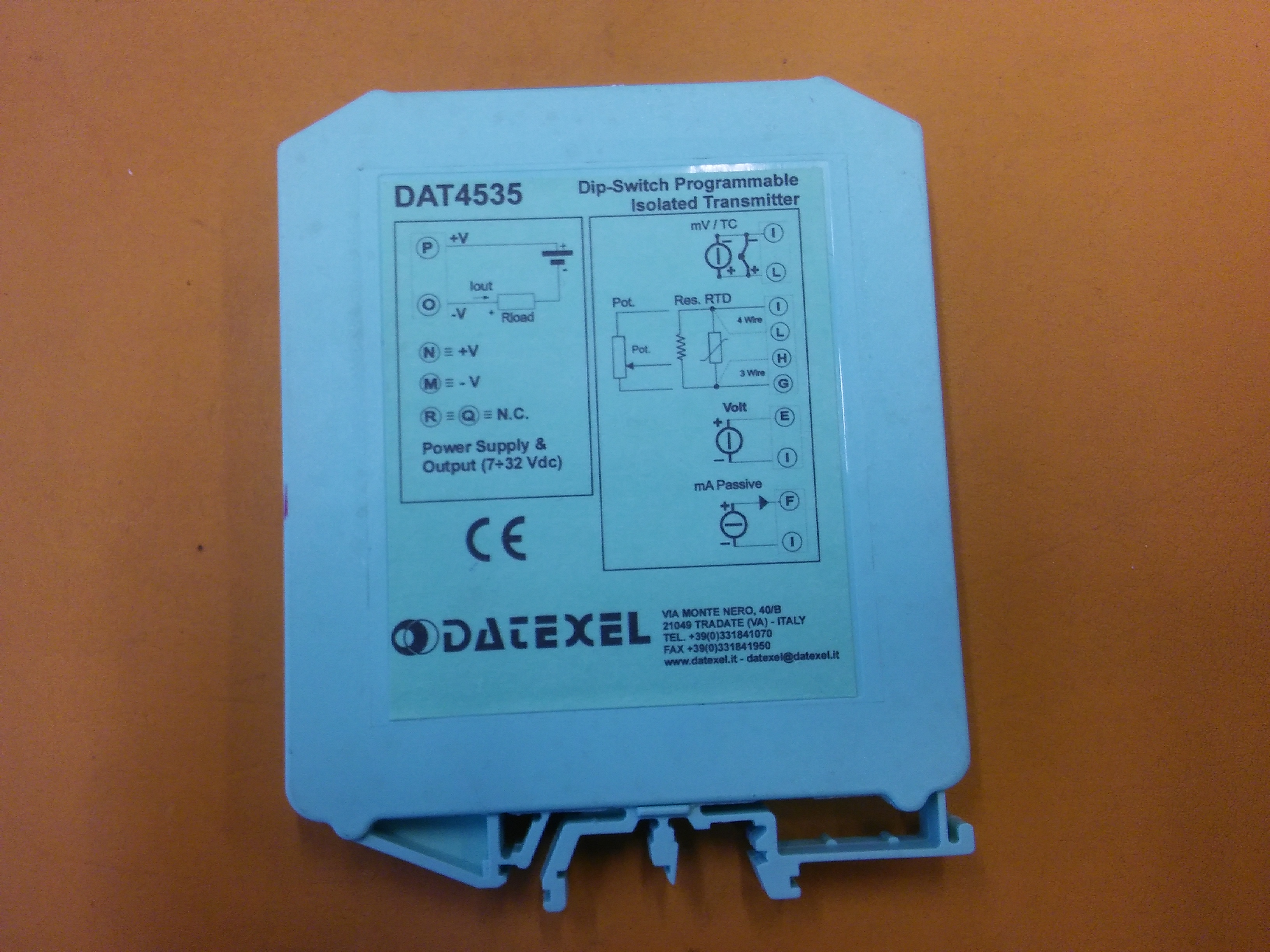 DATEXEL DATASHEET DAT4535 TEMPERATURE İSOLATED TRANSMİTTER