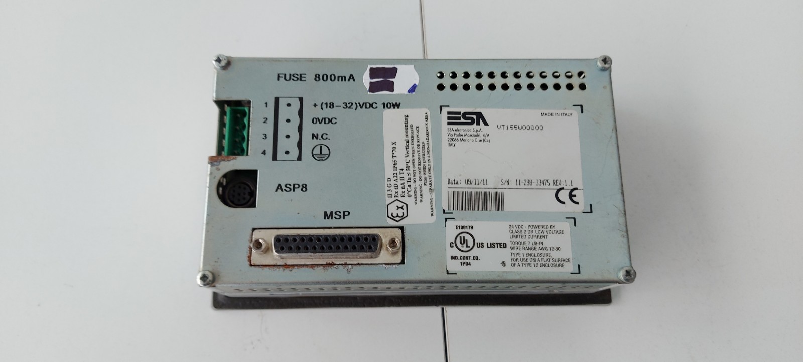 ESA VT155W00000 VT155WOOOOO VT155W VT155 OPERATÖR PANEL