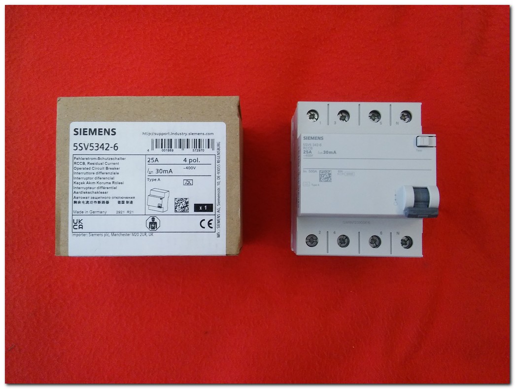 SIEMENS 5SV5342-6 25A SIFIR KUTULU KAÇAK AKIM KORUMA RÖLESİ