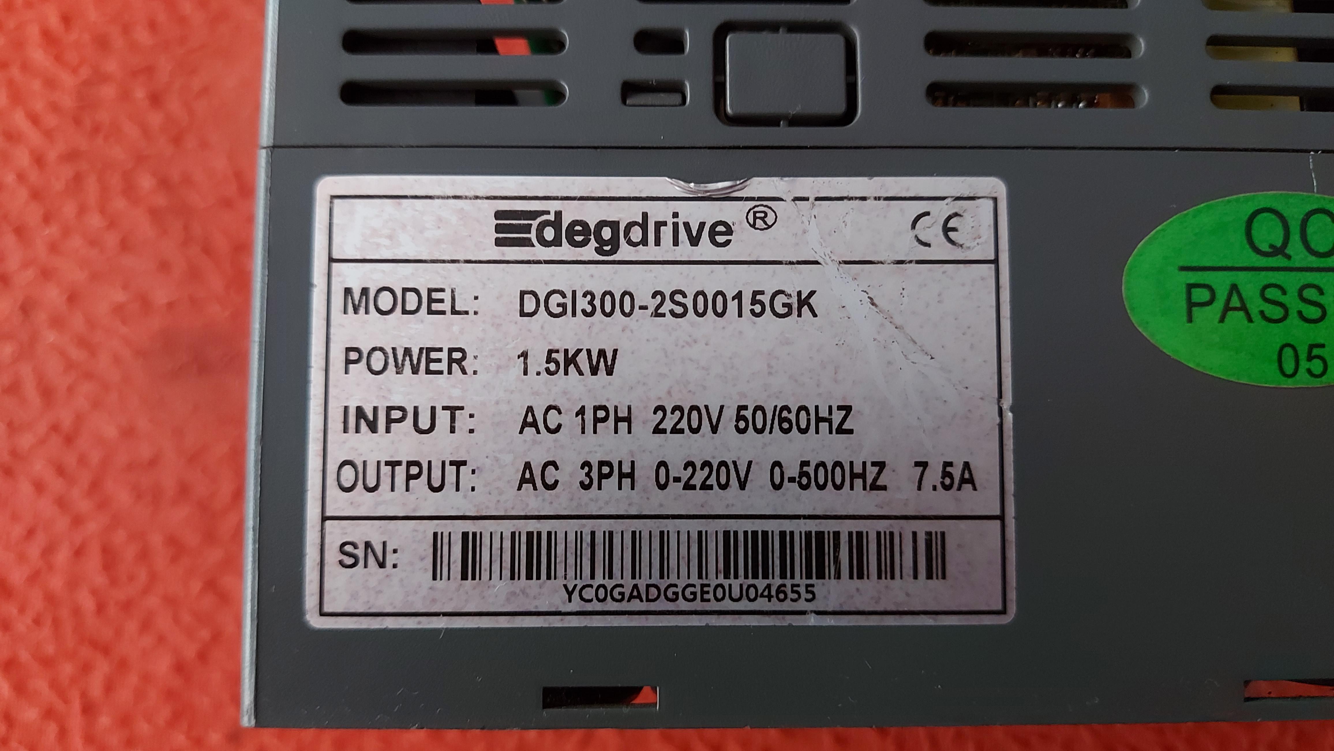 DEGDRİVE DGI300-2S0015GK DG1300-2S0015GK 1.5 KW MONOFAZE SÜRÜCÜ