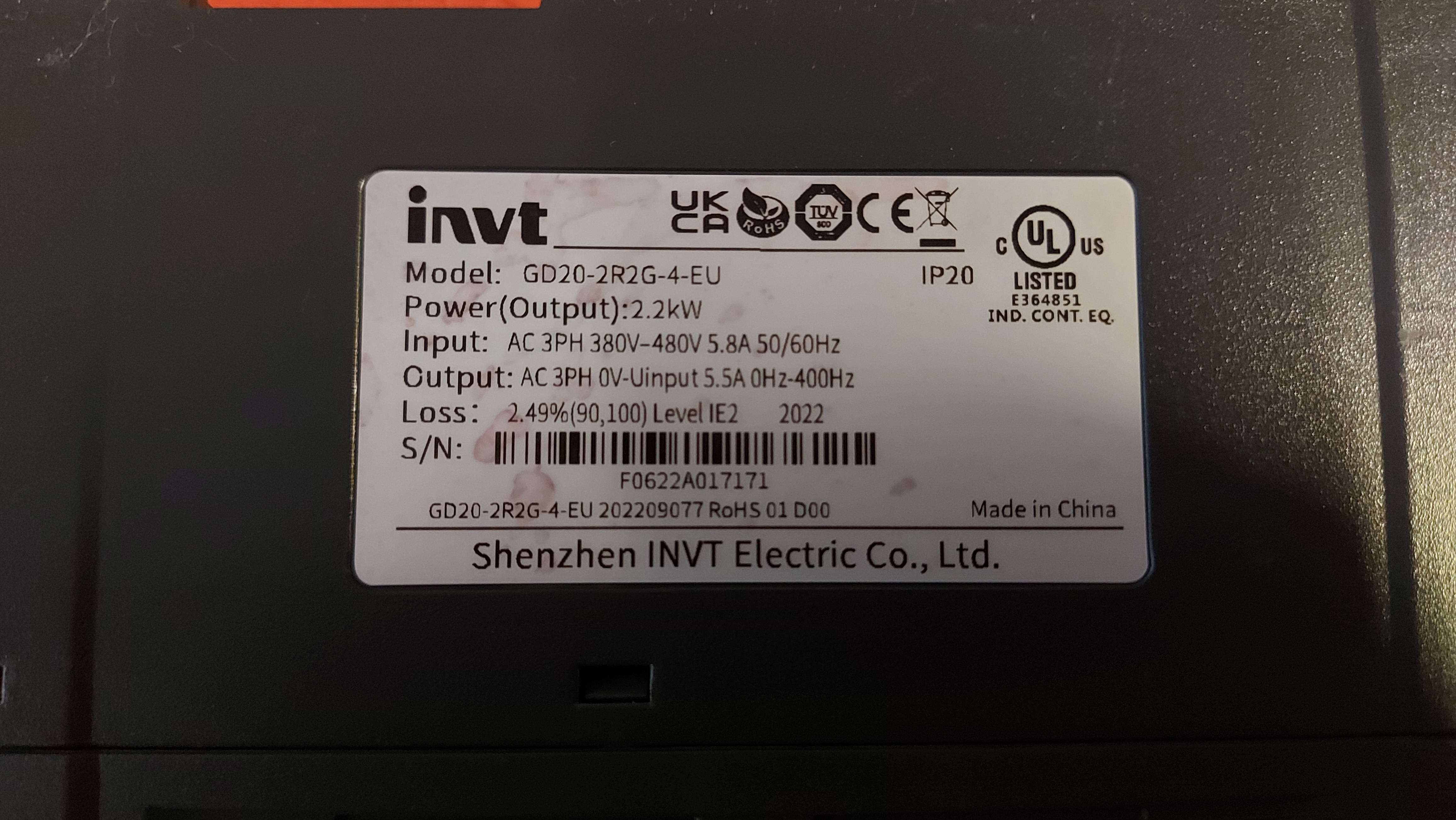 İNVT GD20-2R2G-4-EU 2.2 KW TRİFAZE SÜRÜCÜ