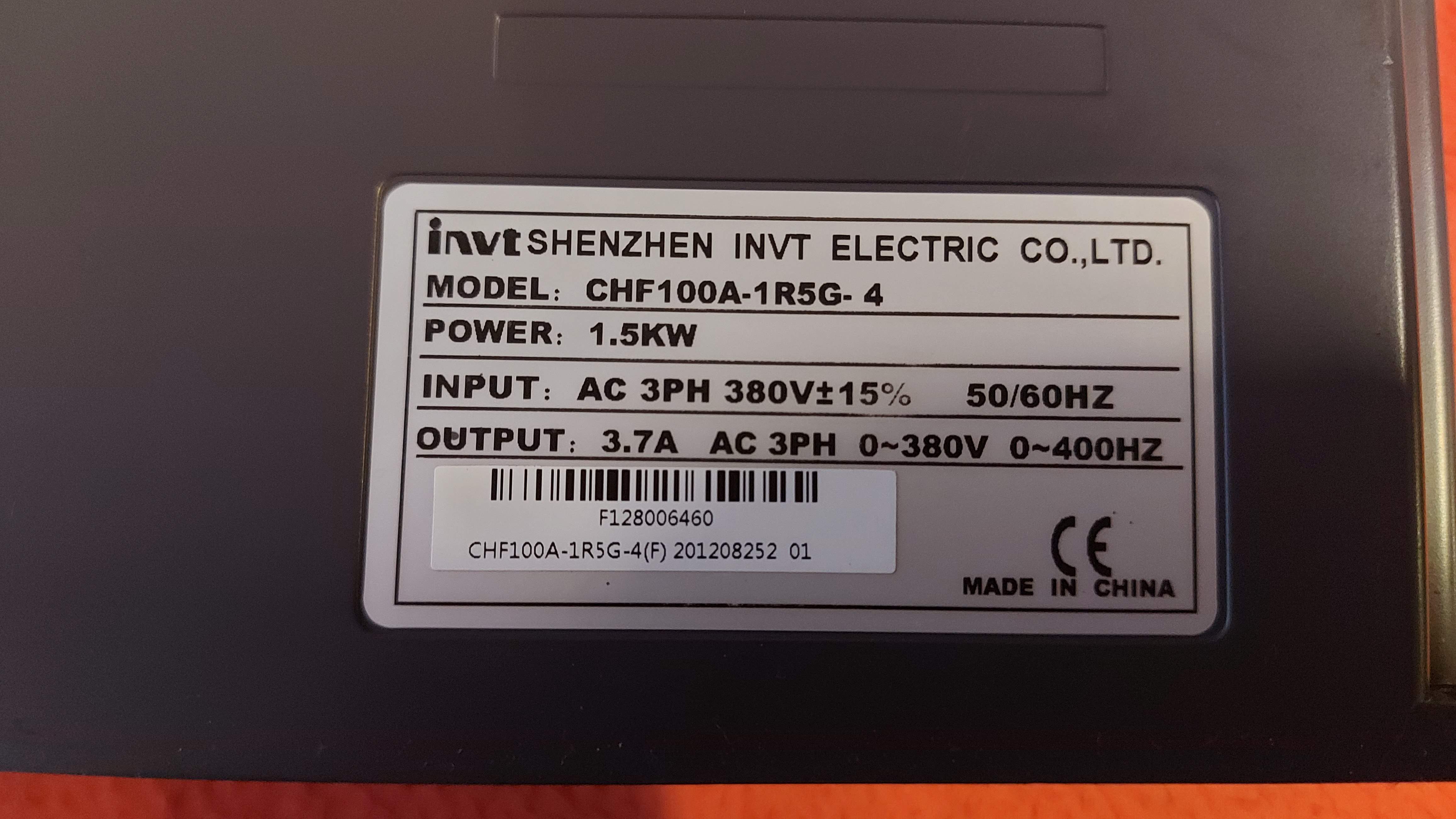 İNVT CHF100A-1R5G-4 1.5 KW TRİFAZE SÜRÜCÜ