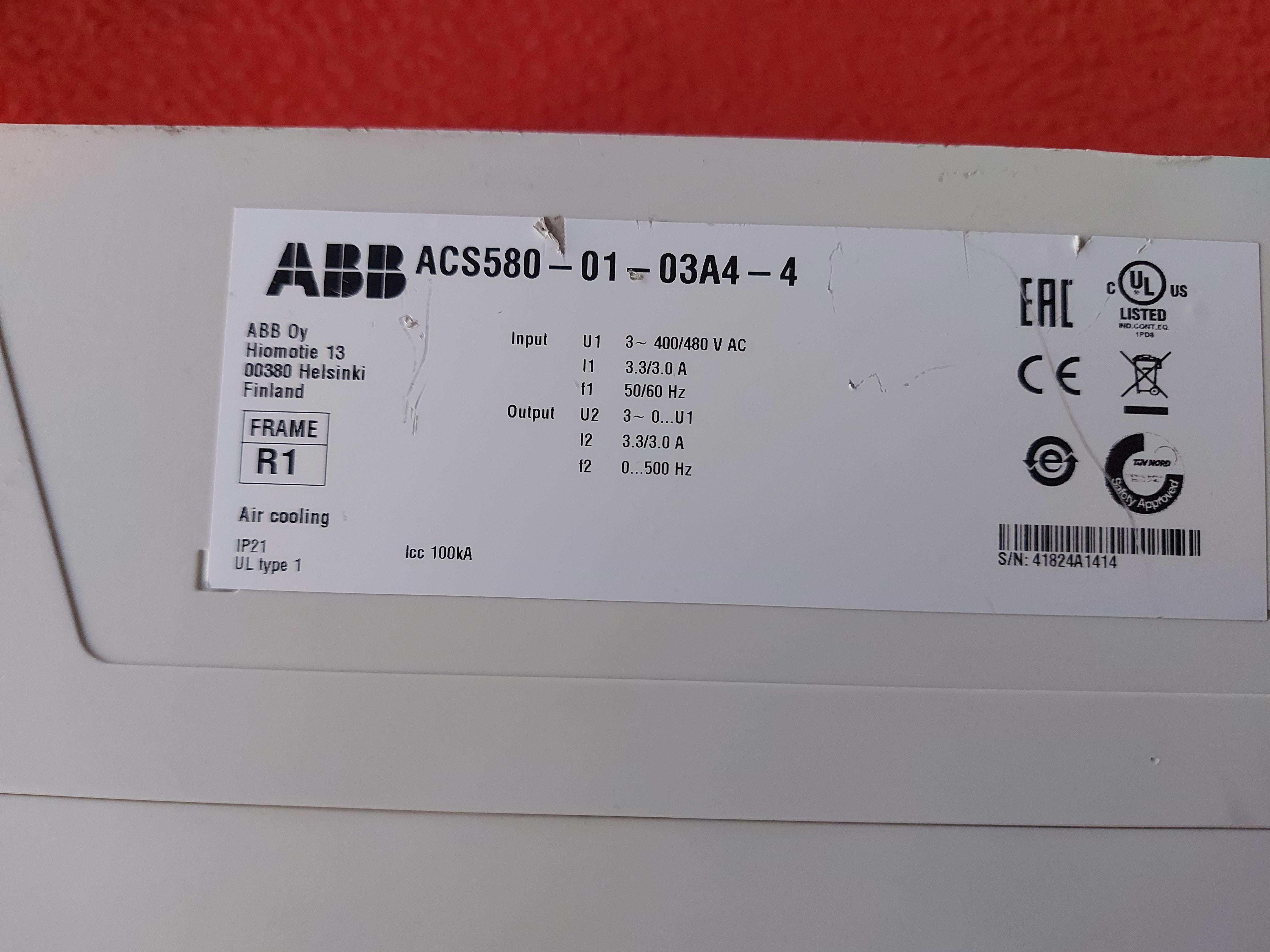 ACS580-01-03A4-4 3AXD50000038938 ABB